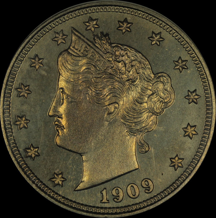 1909 Nickel Five Cent Pieces-Liberty Head NGC PF-66