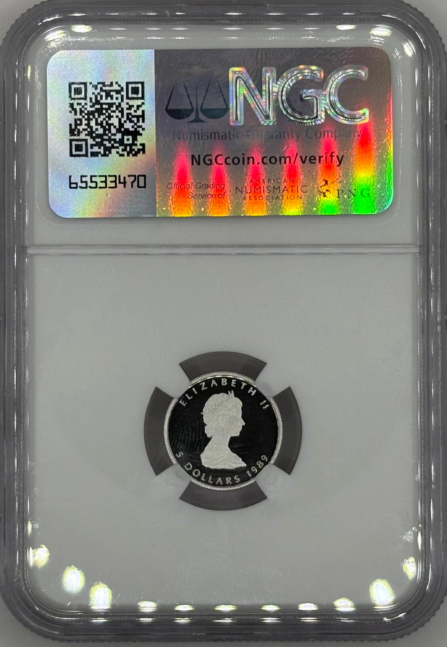 1989 Canada Platinum 5 Dollars NGC PF-70