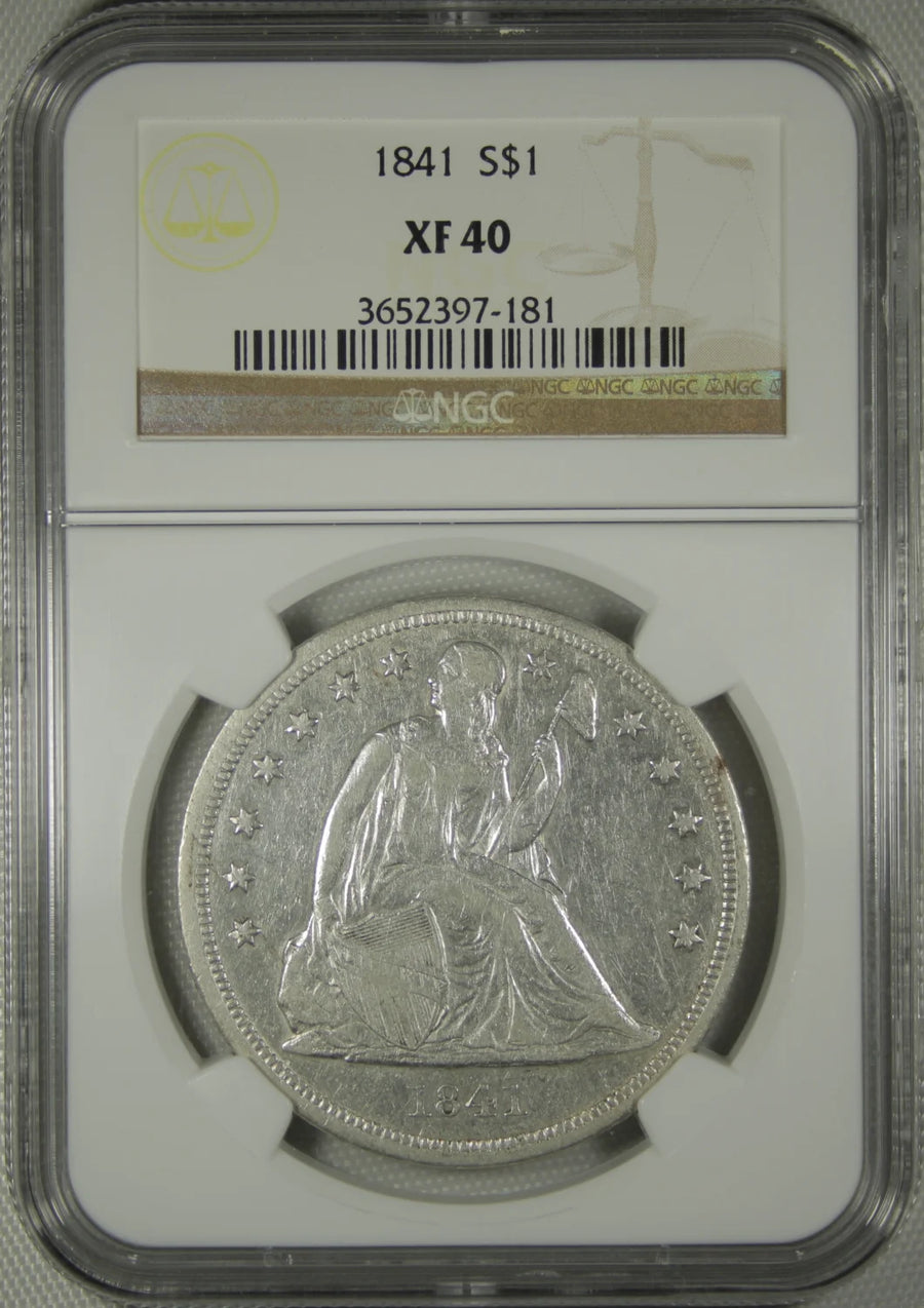 1841 Liberty Seated Dollars NGC XF-40