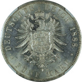 1888 German States Silver 5 Mark NGC MS-64 Prussia - Friedrich III