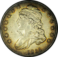 1834 Capped Bust, Lettered Edge Half Dollars AU+ Small Date, Small Letters AU+ · NUM-0045