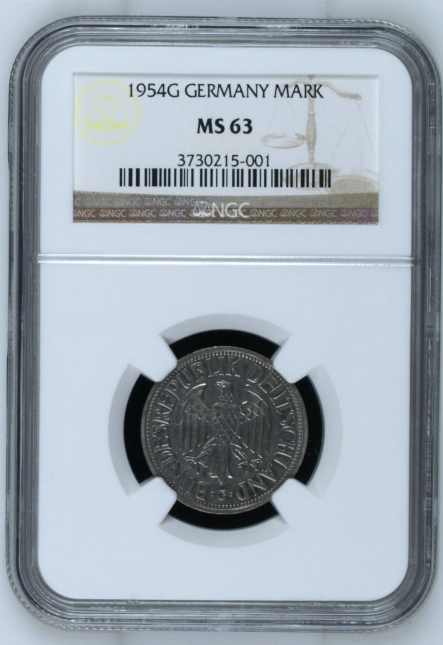 1954 Germany Federal Republic Copper-Nickel Mark NGC MS-63