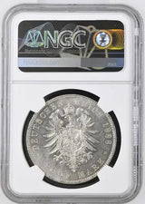 1888 German States Silver 5 Mark NGC MS-64 Prussia - Friedrich III