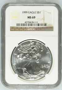 1999 Silver Eagles NGC MS-69