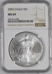 2003 Silver Eagles NGC MS-69