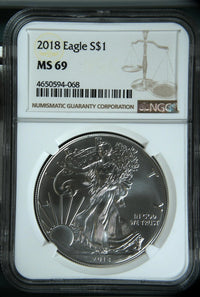 2018 Silver Eagles NGC MS-69
