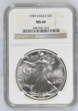 1989 Silver Eagles NGC MS-69