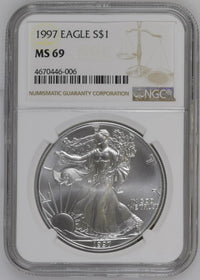 1997 Silver Eagles NGC MS-69