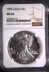 1990 Silver Eagles NGC MS-69