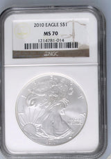 2010 Silver Eagles NGC MS-70