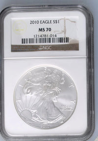 2010 Silver Eagles NGC MS-70