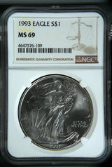 1993 Silver Eagles NGC MS-69