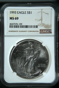 1993 Silver Eagles NGC MS-69