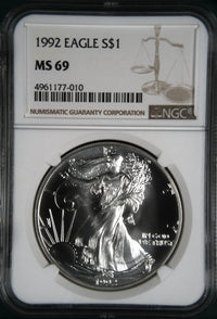 1992 Silver Eagles NGC MS-69