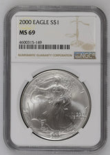 2000 Silver Eagles NGC MS-69