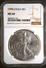 1998 Silver Eagles NGC MS-69