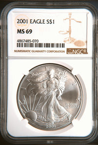 2001 Silver Eagles NGC MS-69