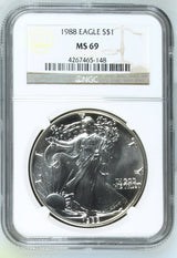 1988 Silver Eagles NGC MS-69