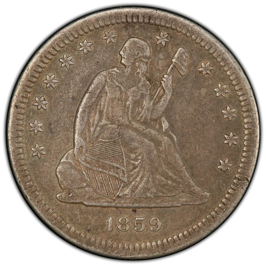 1859 Liberty Seated Quarter Dollar PCGS VF-30