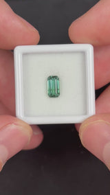 1.12ct Unheated Bluish Green Tourmaline, Octagon, VS