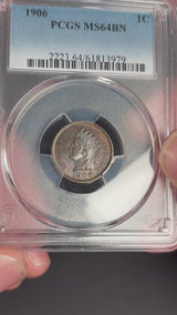 1906 Indian Head Cent MS64BN · NUM-1186