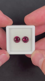 3.56ctw Pinkish Purple Rhodolite Garnet Round Pair from Mozambique, 2 stones, VS