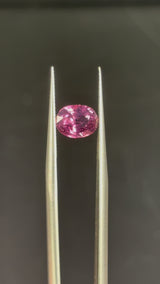 1.70ct heated purple sapphire, oval cut, AIG certified, 7.94x6.12x4.22 mm