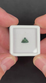 0.59ct Unheated Green Sapphire from Madagascar, Trillion, 7x5 mm, VVS