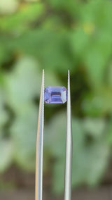 0.98ct Unheated Violet Sapphire from Sri Lanka, Emerald Cut, GFCO cert
