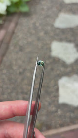 1.39ct heated blue green sapphire from Australia, oval cut (video)