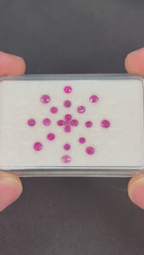 2.06ctw Heated Pink Sapphire Lot from Madagascar, 21 stones, Round, 2 - 3 mm