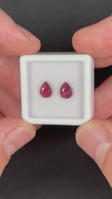 1.98ctw Purplish Pink Rhodolite Garnet Lot, 2 stones, Pear