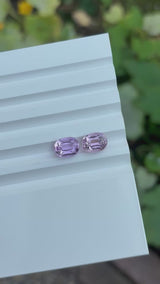 11.11ct Pink Kunzite Cushion Pair, VVS from Afghanistan