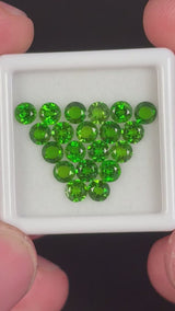 3.64ctw Green Chrome Diopside Lot from Russia, 20 stones, Round, 3.5 mm · GEM-5678